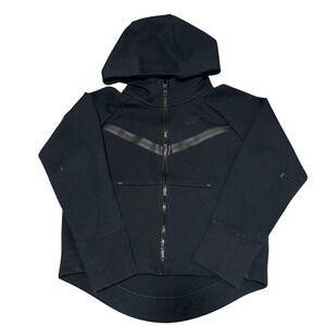 Nike Sportswear Tech Fleece Girls Full Zip Hoodie Black CZ2570-010 Size M